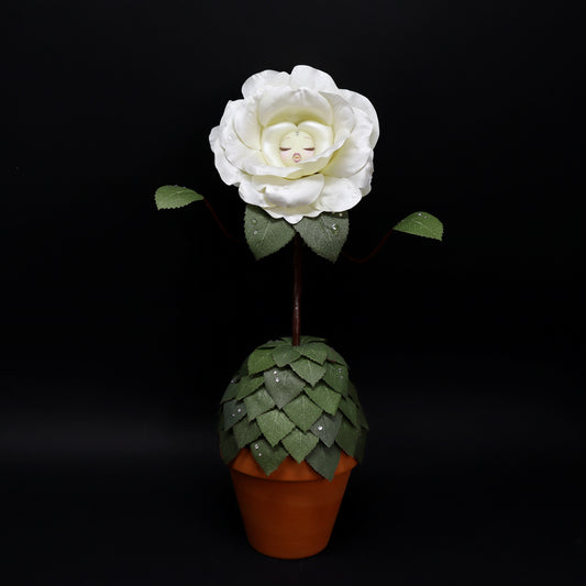 Glow-in-the-Dark White Crystal Rose
