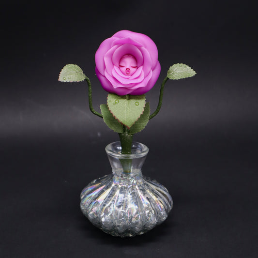 Miniature Magenta Rose - Glow-in-the-Dark
