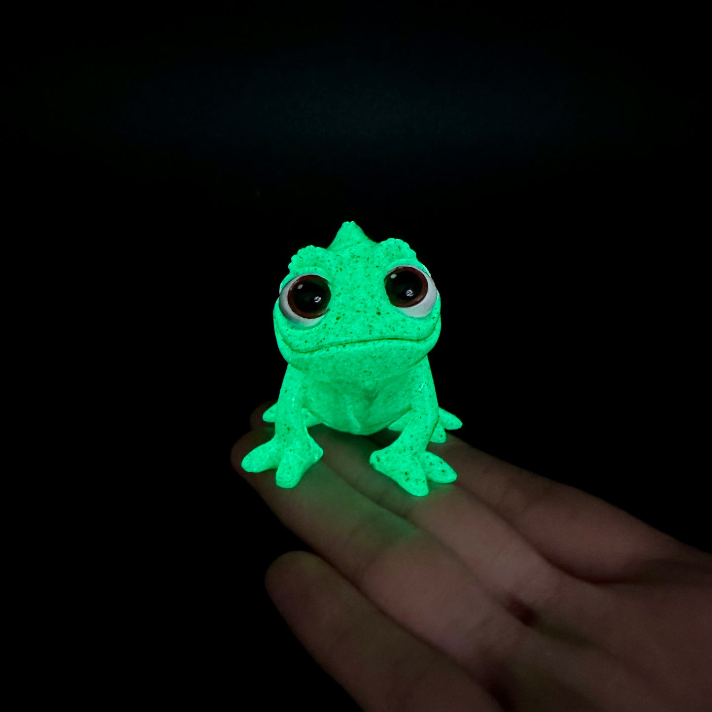 *Repaired* Glow-in-the-Dark Resin Chameleon Sculpture